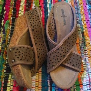 Chunky Studded Beige Wedge Sandals